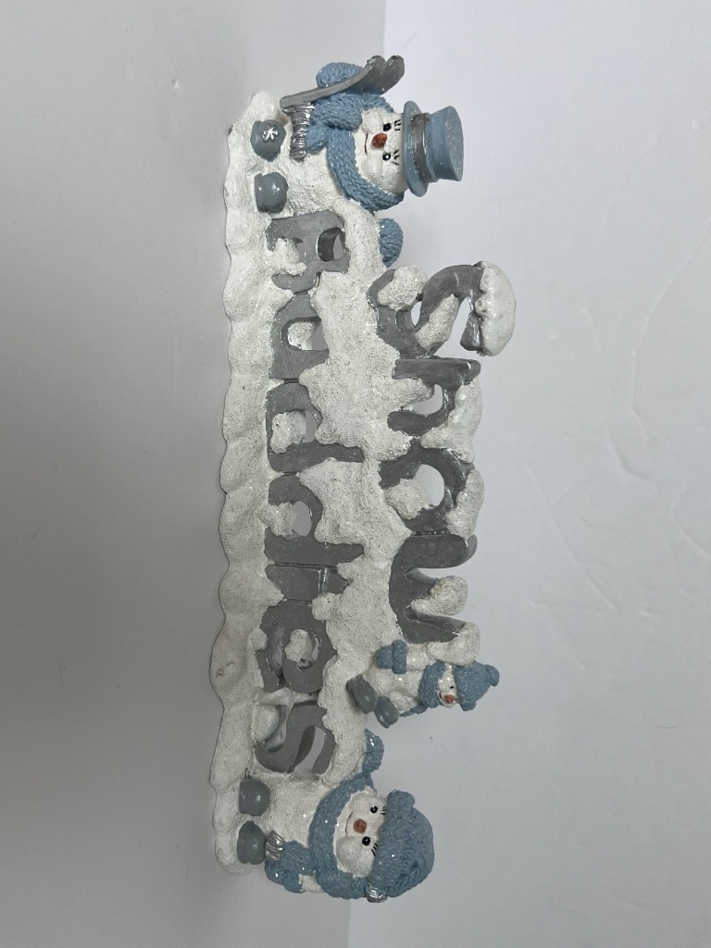 Vintage 1990s Encore Snow Buddies Winter Holiday Snowman Sign Snowmen Christmas